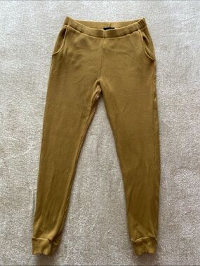 Monrow Women’s Ribbed Size Small Jogger Pants in Mustard